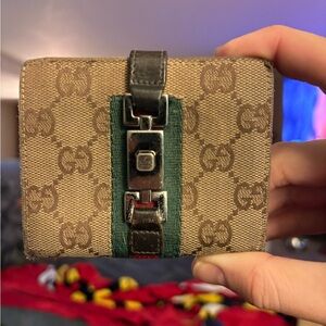 Vintage Gucci - Authentic Jackie GG Canvas Sherry Line Wallet